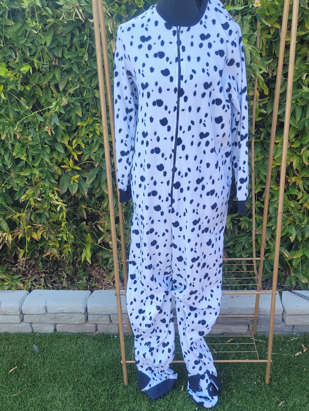 Nick & Nora Black and White Dalmatian Onesie Pajamas Sz M